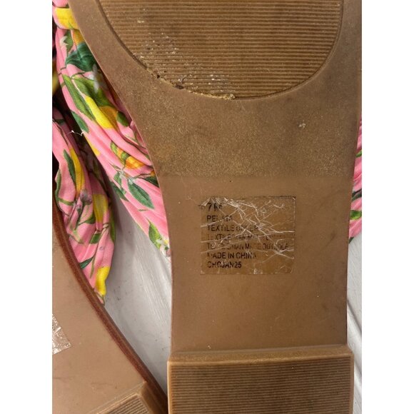 Kensie Womens Floral Print Slide Sandals Size 7.5 Satin - Picture 4 of 5